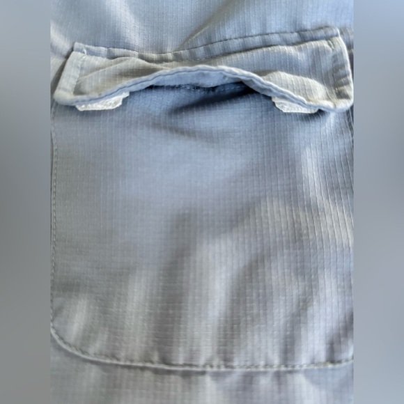 EUC Duluth Trading Ripstop Venting Short Sleeve Button Shirt LT Blue Workwear - Picture 14 of 14